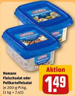 REWE Homann Fleischsalat oder Pellkartoffelsalat Angebot