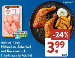 Aldi Süd MEINE METZGEREI Hähnchen-Schenkel mit Rückenstück Angebot