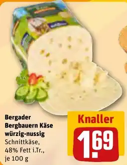 REWE Bergader Bergbauern Käse würzig-nussig Schnittkäse Angebot