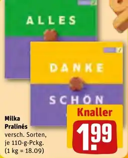 REWE Milka Pralinés Angebot