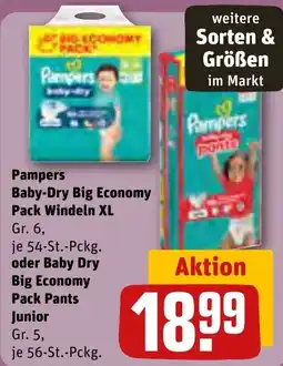 REWE Pampers Baby-Dry Big Economy Pack Windeln XL Angebot