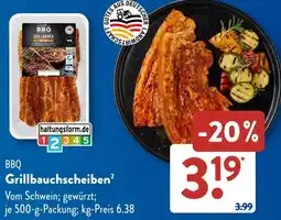 Aldi Süd BBQ Grillbauchscheiben Angebot