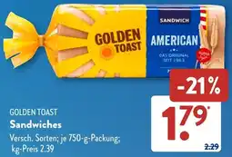 Aldi Süd GOLDEN TOAST Sandwiches Angebot