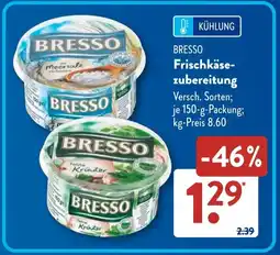 Aldi Süd BRESSO Frischkäsezubereitung Angebot