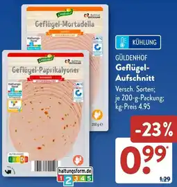 Aldi Süd GÜLDENHOF Geflügel Aufschnitt Angebot
