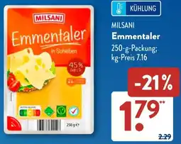 Aldi Süd MILSANI Emmentaler Angebot