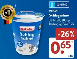 Aldi Süd MILSANI Schlagsahne Angebot