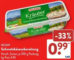 Aldi Süd MILSANI Sohmelzkasezubereitung Angebot