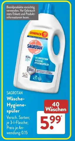 Aldi Süd SAGROTAN Wäsche Hygienespüler Angebot