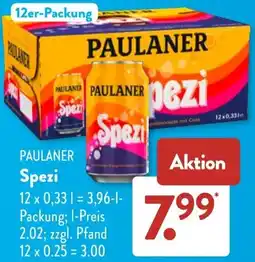 Aldi Süd PAULANER Spezi Angebot