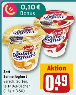 REWE Zott Sahne Joghurt Angebot