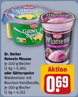 REWE Dr. Oetker Rotwein Mousse oder Götterspeise Angebot