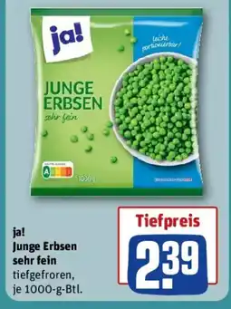 REWE ja! Junge Erbsen sehr fein Angebot