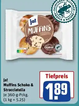 REWE ja! Muffins Schoko & Stracciatella Angebot