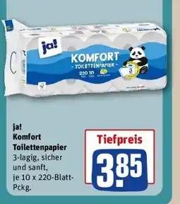REWE ja! Komfort Toilettenpapier Angebot