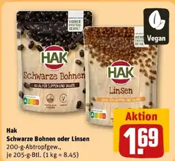 REWE HAK Schwarze Bohnen oder Linsen Angebot