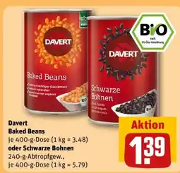 REWE Davert Baked Beans o. Schwarze Bohnen Angebot