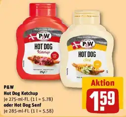 REWE P&W Hot Dog Ketchup oder Hot Dog Senf Angebot