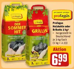 REWE profagús Holzkohle oder Briketts 3 kg Angebot
