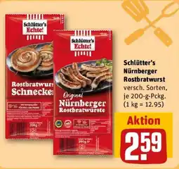 REWE Schlütter's Nürnberger Rostbratwurst Angebot
