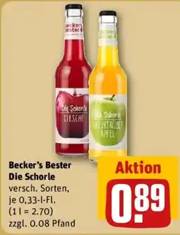 REWE Becker's Bester Die Schorle Angebot