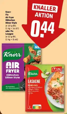 REWE Knorr Fix Air Fryer Hähnchen Döner Style oder Fix Lasagne Angebot