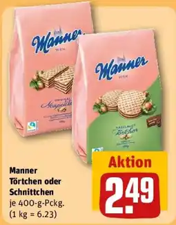 REWE Manner Törtchen oder Schnittchen Angebot