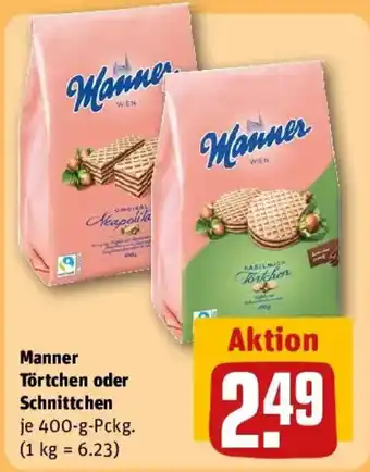 REWE Manner Törtchen oder Schnittchen Angebot