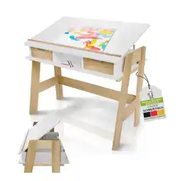 Netto Marken-Discount Juskys Kinder Schreibtisch Fietje Plus - neigungs- & höhenverstellbar, 2 Schubladen, viel Stauraum Angebot
