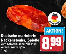 HIT Deutsche marinierte Nackensteaks, Spieße Angebot
