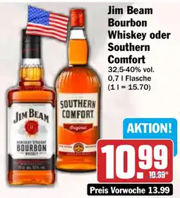 HIT Jim Beam Bourbon Whiskey oder Southern Comfort Angebot
