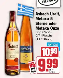 HIT Asbach Uralt, Metaxa 5 Sterne oder Metaxa Ouzo Angebot