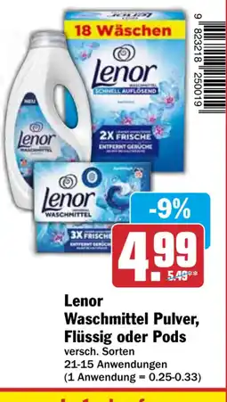 HIT Lenor Waschmittel Pulver, Flüssig oder Pods Angebot