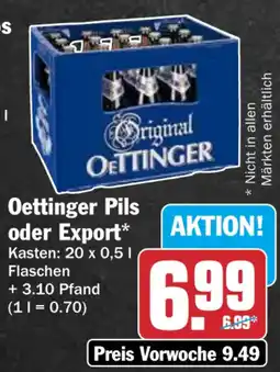 HIT Oettinger Pils oder Export Angebot