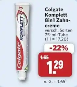 Combi Colgate Komplett 8in1 Zahn-creme Angebot