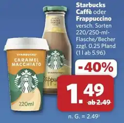 Combi Starbucks Caffè oder Frappuccino Angebot
