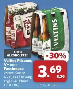 Combi Veltins Pilsener, Fassbrause Angebot