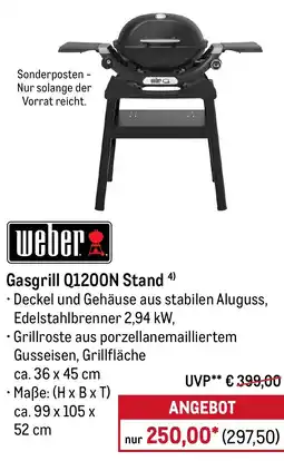 METRO Weber Gasgrill Q1200N Stand Angebot
