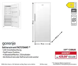 METRO gorenje Gefrierschrank FNC717DAW5 Angebot