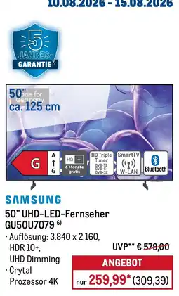 METRO SAMSUNG 50" UHD-LED-Fernseher GU50U7079 Angebot