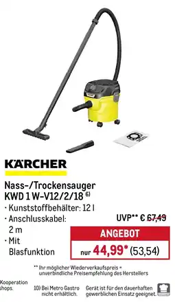 METRO KÄRCHER Nass-/Trockensauger KWD 1 W-V12/2/18 Angebot
