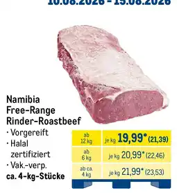 METRO Namibia Free-Range Rinder-Roastbeef Angebot