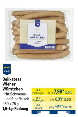 METRO Metro Chef Delikatess Wiener Würstchen Angebot