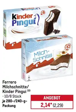 METRO Ferrero Milchschnitte/Kinder Pingu Angebot
