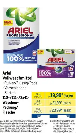 METRO Ariel Vollwaschmittel Angebot