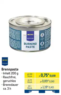 METRO METRO Brennpaste Angebot