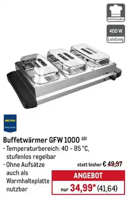 METRO Buffetwärmer GFW 1000 Angebot