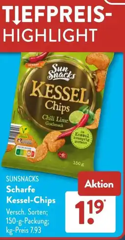 Aldi Süd SUNSNACKS Scharfe Kessel-Chips Angebot