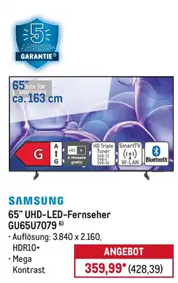 METRO SAMSUNG 65" UHD-LED-Fernseher GU65U7079 Angebot