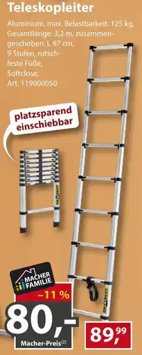 Sonderpreis Baumarkt Teleskopleiter DR.BEST Angebot